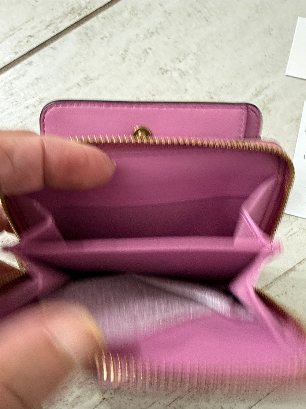 Coach Pebbled Leather Zip Wallet in Fuchsia Pink..NWT.. - Picture 7 of 7